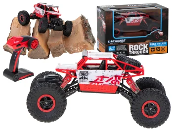 RC Rock Crawler 4WD radiovadāms auto 1:18, 2.4GHz, sarkans