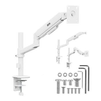 Ergo Office ER-691 W monitora turētājs ar gāzes atsperi, 17"-32", 1-10kg, balts