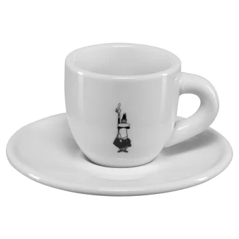 Bialetti Omino moka tasīte ar apakštasīti 60 ml, balta