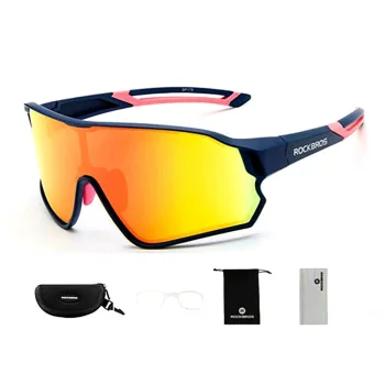 Rockbros 10134PL polarizētas velobrilles, zilas/rozā