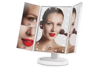 LED kosmētiskais spogulis ar apgaismojumu, baltā krāsā