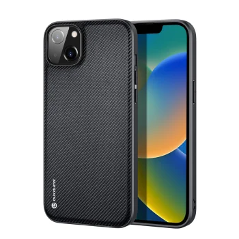 Dux Ducis Fino vāciņš iPhone 14 Plus ar neilona apdari, melns