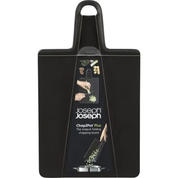 Joseph Joseph Chop2Pot Plus Regular saliekams griešanas dēlītis, melns
