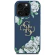 Guess Grained Roses Big 4G Logo vāciņš iPhone 16 Pro Max 6.9\", zils