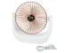 Bezvadu galda ventilators, balts/zelta