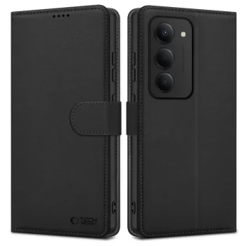 Tech-Protect Xiaomi Redmi 15 4G / 5G atverams vāciņš maciņš grāmatiņa Wallet Case, melns