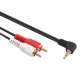 Maclean MCTV-825 Leņķa 3.5mm Mini Jack uz 2RCA Audio Kabelis, 3m, Melns