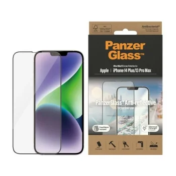 PanzerGlass Ultra-Wide Fit antibakteriāls rūdīts stikls ar atspīduma filtru un pozicionēšanas ierīci iPhone 14...