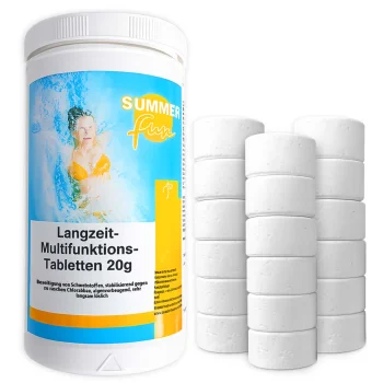 Dmuchane multifunkcionālās hlora tabletes baseinam 20 g, 1 kg