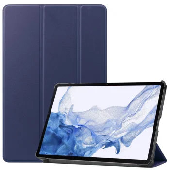 Samsung Galaxy Tab S9 (SM-X710, SM-X716B) Trifold Stand PU Leather Cover Case, Blue | Planšetes Vāciņš Maciņš...