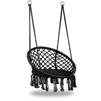 Luaro Šūpuļkrēsls Stārķa ligzda, 80cm, melns, līdz 150kg