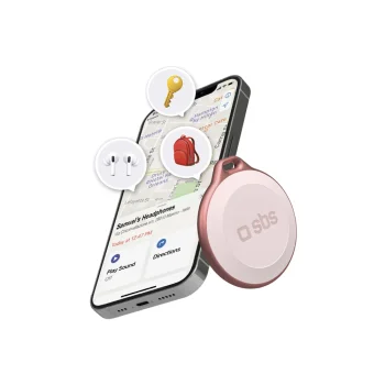SBS Track My Circle viedais meklētājs ar Apple Find My atbalstu IP65, rozā