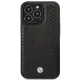 BMW Leather Diamond Pattern MagSafe vāciņš iPhone 14 Pro, melns