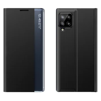 Grāmatiņas tipa vāciņš Samsung Galaxy A22 4G ar viedo lodziņu Sleep Case, melns