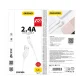 Dudao USB uz Lightning kabelis, 2.4A, 1m, Balts
