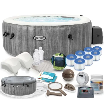 Intex 28440-Z PureSpa piepūšamais SPA baseins ar hidromasāžu, 4 personām, 196x71 cm
