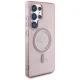 Guess Glitter Circle Classic Logo MagSafe vāciņš priekš Samsung Galaxy S25 Ultra, rozā