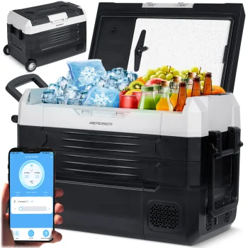 Berdsen Icemax 400 kompresora auto ledusskapis 40L, melns/pelēks