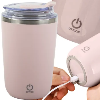 Pašmaisoša termokrūze 350 ml, nerūsējošais tērauds, USB, rozā