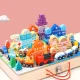 Dzelzceļš ar Vilcienu Koka Celtniecības Bloki \"Pilsēta\" | Wooden Toy Blocks