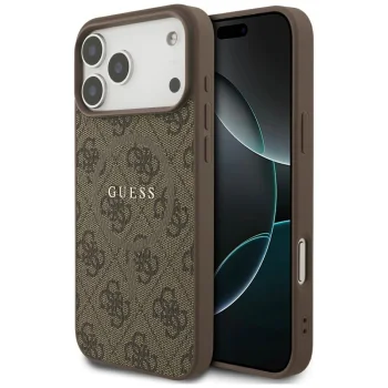 Guess 4G Ring Classic Logo MagSafe vāciņš iPhone 17 Pro Max, brūns