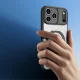 Dux Ducis Aimo Mag vāciņš priekš iPhone 17 Pro ar magnētisko gredzenu un statīvu, melns