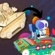 Koka konstruktors \"Kosmoss\" 6in1 – izglītojošs robotu un kosmosa transportlīdzekļu komplekts