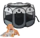 Salokāma Auduma Manēža Sētiņa Kucēniem Kaķēniem - 74cm x 43cm, Pelēks | Fabric Playpen Arena for Pets