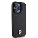 DKNY iPhone 15 Pro vāciņš Leather Monogram Pattern Metal Logo MagSafe, melns