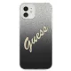Guess iPhone 12 mini vāciņš Glitter Gradient Script, melns