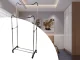 Mobilais drēbju pakaramais ar dubulto stangu un plauktu, 165 cm