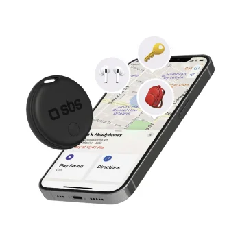 SBS Track My Circle lokators saderīgs ar Apple Find My, melns