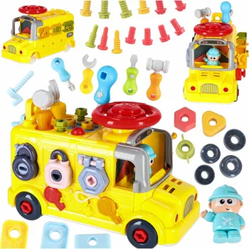 Izglītojošs rotaļu autobuss ar instrumentiem 6in1