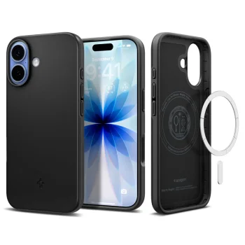 Spigen Thin Fit Mag vāciņš iPhone 17 ar MagSafe, melns