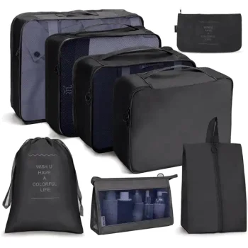 Ceļojumu organizatoru komplekts (8 gab.), Melns