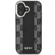 DKNY iPhone 16 vāciņš Leather Checkered Mono Pattern MagSafe, melns