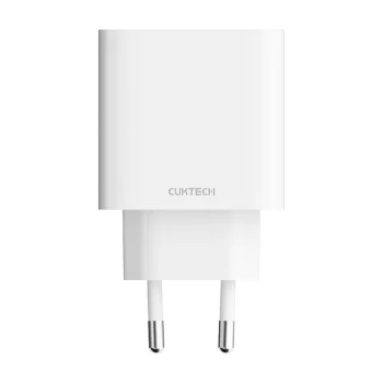 Cuktech A19 30W USB-A un USB-C sienas lādētājs balts