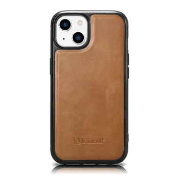 iCarer Leather Oil Wax dabīgās ādas vāciņš iPhone 14 Plus, brūns (WMI14220719-TN)