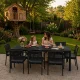 Dārza galds Multigarden, 180x90 cm, 8 personām, melns