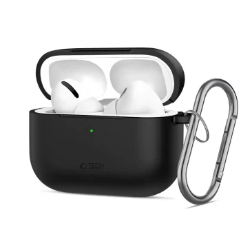 Austiņu maciņš Tech-Protect Silicone Hook priekš AirPods Pro 3, melns