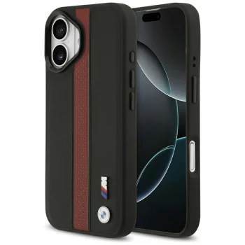 BMW M Perforated Stripe Logo MagSafe vāciņš priekš iPhone 17, sarkans