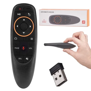 Air Mouse TV bezvadu pults G10 ar mikrofonu, USB X9, melns