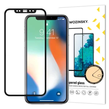 Wozinsky aizsargstikls Apple iPhone XR / 11, Full Glue, ar rāmi, melns