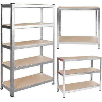 Humberg 4840 metāla noliktavas plaukts 150x75x30 cm, sudrabots