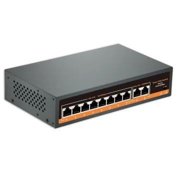 PoE komutators 8x 100 Mbps PoE + 2x Gigabit Uplink, 120W