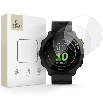 Tech-Protect Glass Fit+ aizsargstikls Garmin Forerunner 55, 2 gab., caurspīdīgs