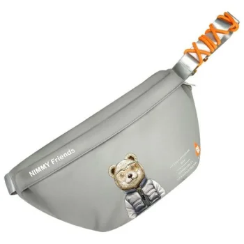 Nimmy Crossbody Cool&Cute 2.0 Bear pleca soma pelēka
