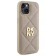 DKNY Quilted Stack Logo tālruņa vāciņš iPhone 15, bēšs