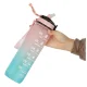 Necaurlaidīga Ūdens Pudele ar Laika Atgādinājuma Marķieri bez BPA, 1L, Rozā Zilā | Motivational Water Bottle...