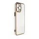 Vāciņš Samsung Galaxy A13 5G Lighting Color Case ar zelta rāmi, balts